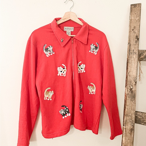 Vintage cat zip up jacket - Picture 1 of 7